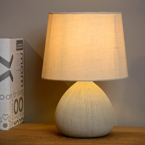 Lucide RAMZI - Tischlampe - Ø 18 cm - 1xE14 - Beige - Atmosphäre 1